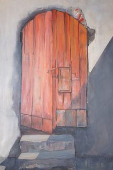 Beata Zuba: Czerwone drzwi w słońcu, 150x100