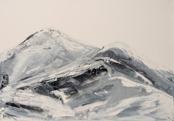 Beata Zuba: ...in gray world, gray snow..., 70x100, original technique on canvas, 2018