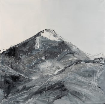 Beata Zuba: Gray on gray, 100x100, original technique on canvas, 2018