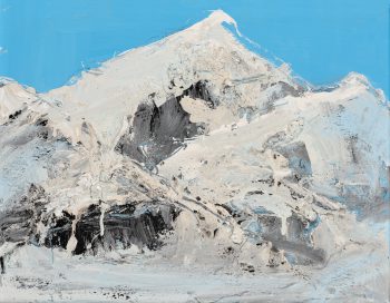 Beata Zuba: ...a lodowe jęzory wolno osuwają się po zboczach..., 40x50, original technique on canvas, 2018