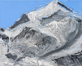 Beata Zuba: Kiedy błękit nieba przegląda się w białych zboczach, original technique on canvas, 2018