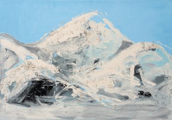 Beata Zuba: In the blue sky, 50x70, original technique on canvas, 2018