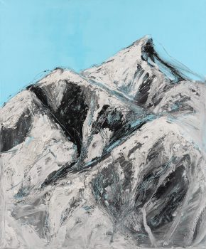Beata Zuba: In the blue sky blue mountains stand, 120x100, original technique on canvas, 2018